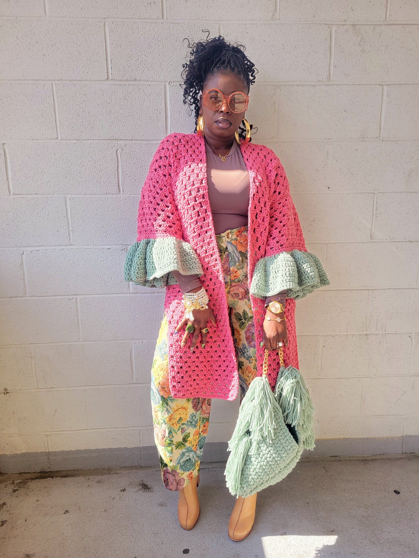 Oversized Ruffle Cardigan