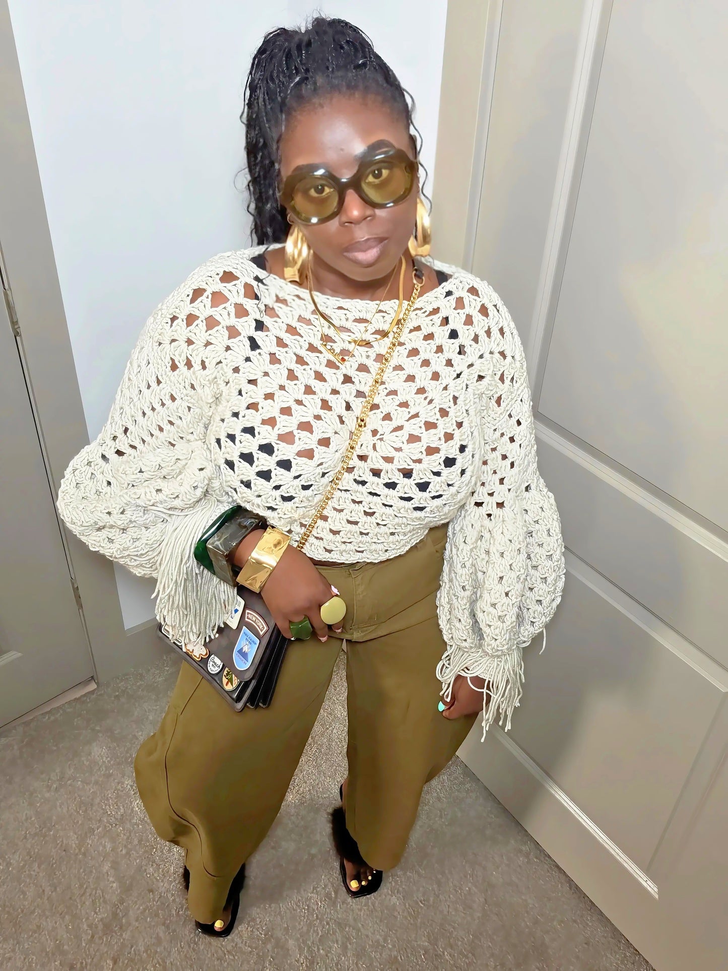 Crop Bubble Sleeve Top