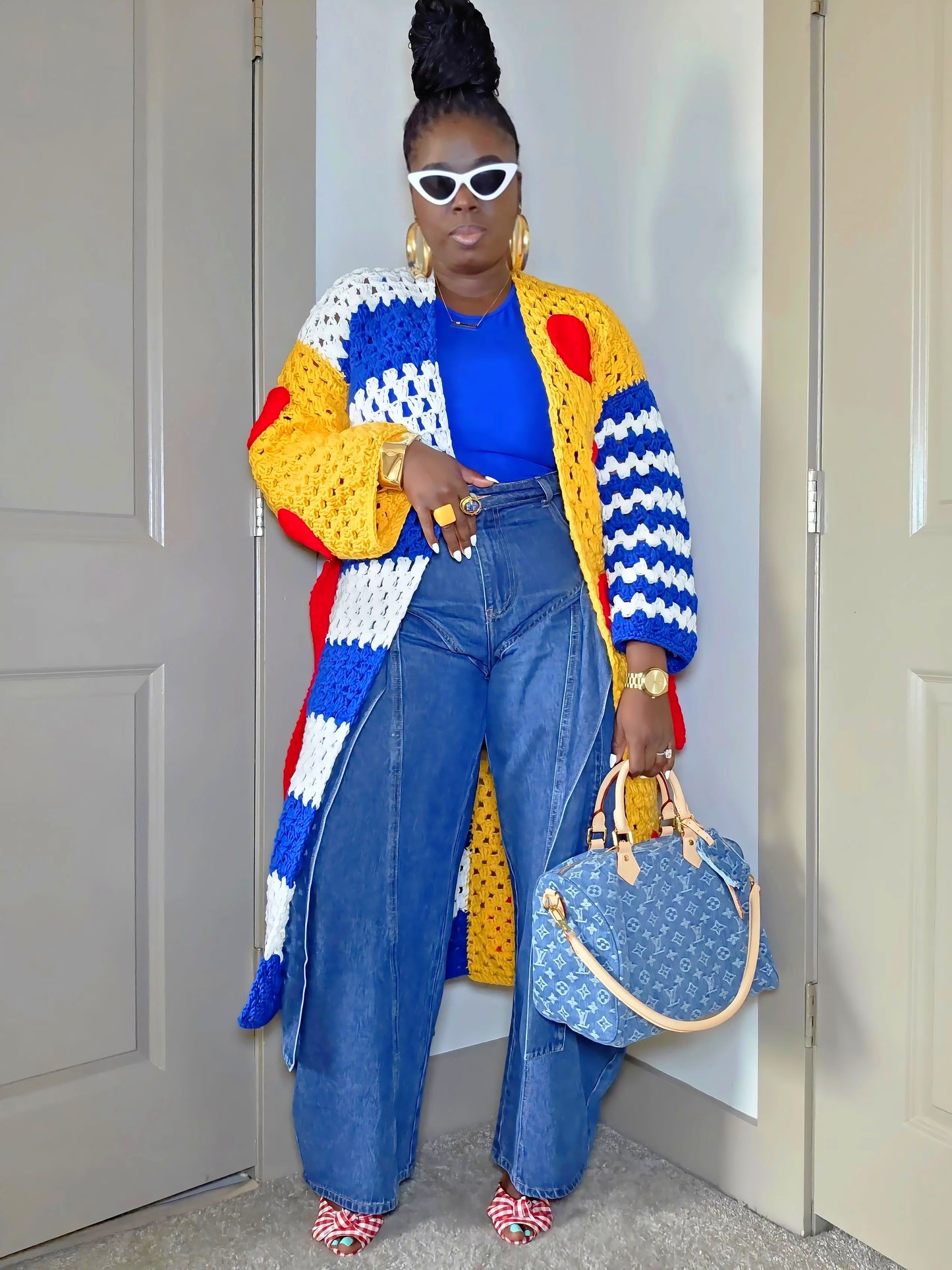 Nautical Polka Stripe Cardigan