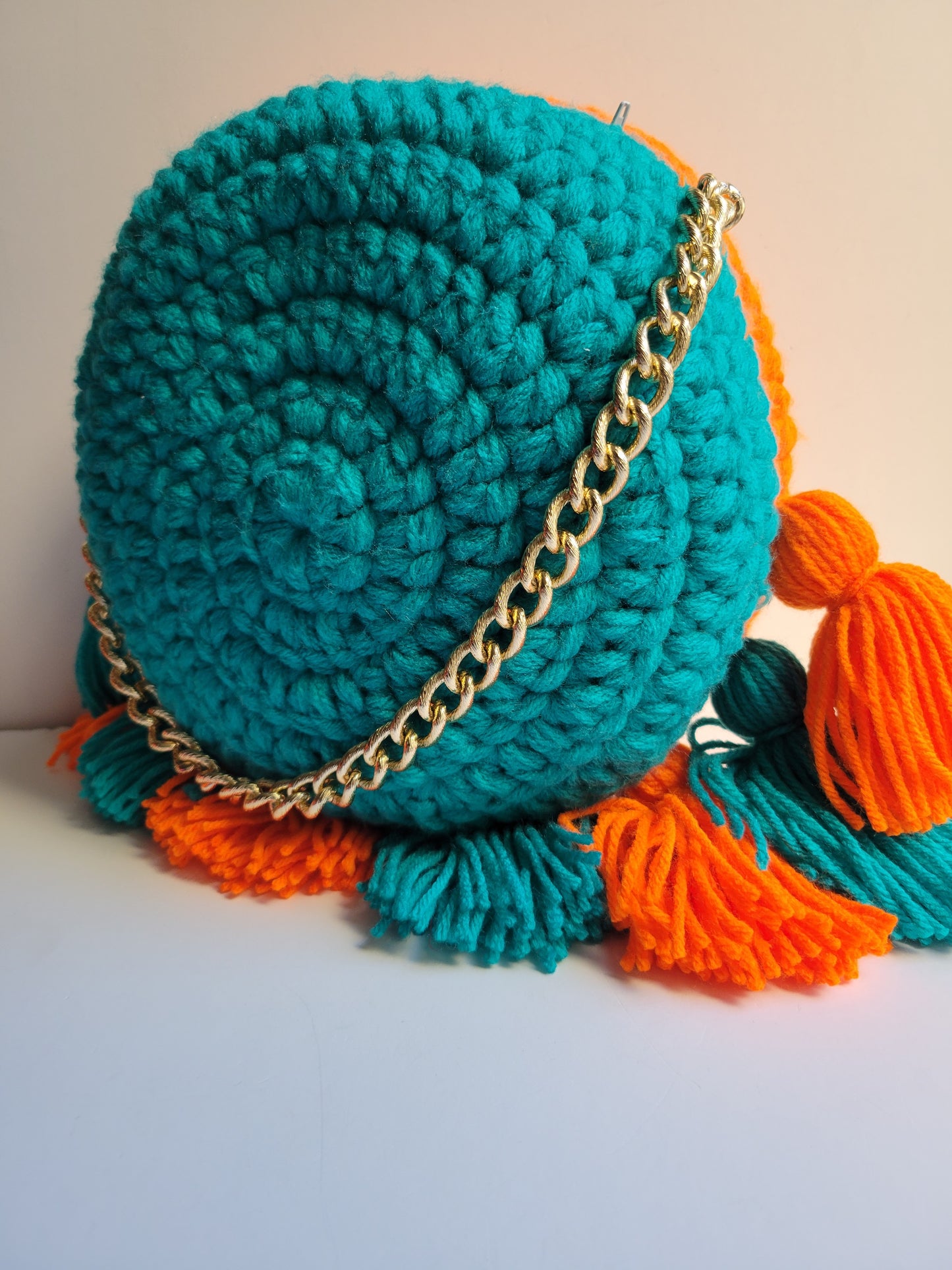 Bright Orange and Teal Colorblock Melani