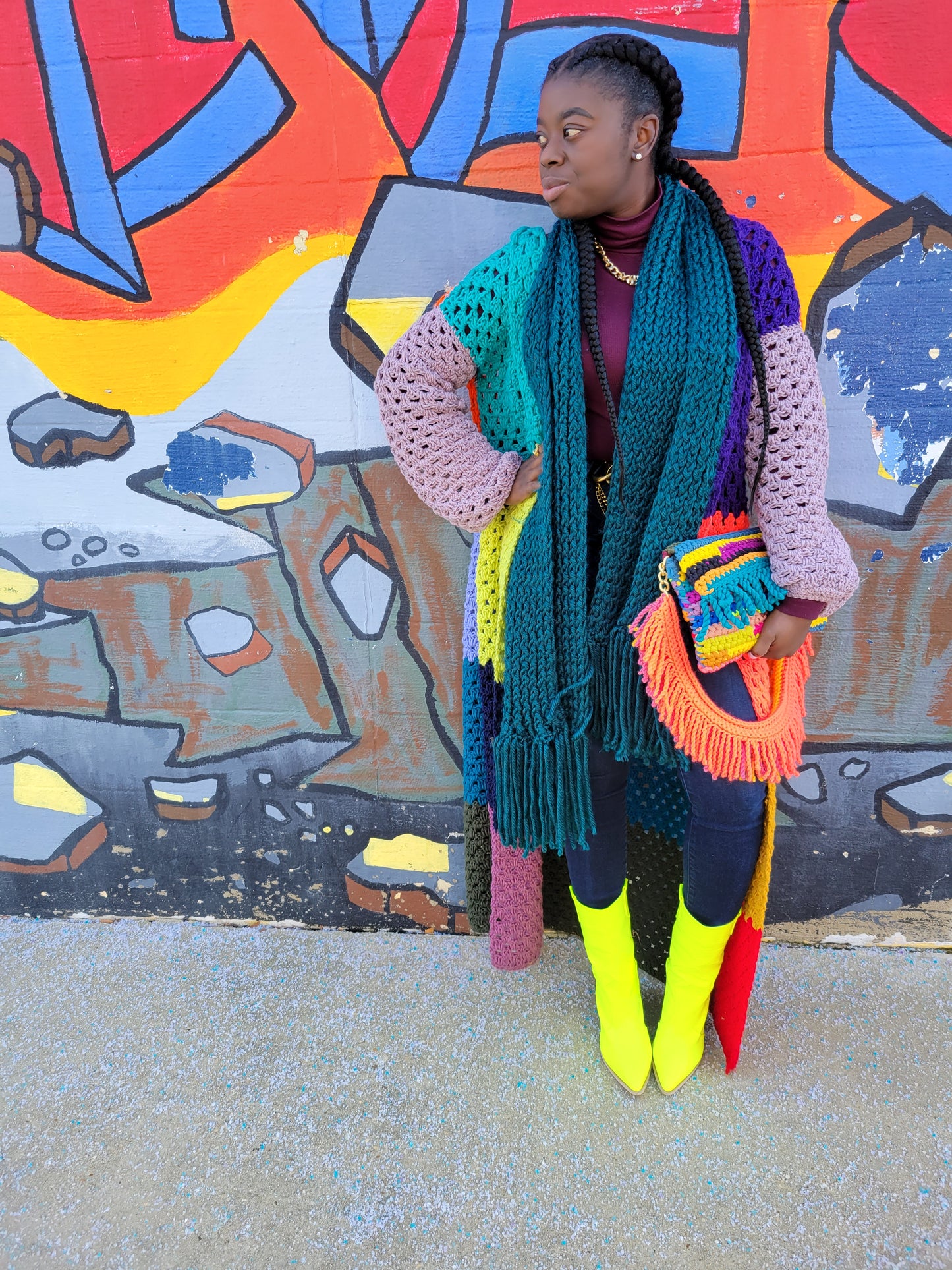 Colorblock Maxi Cardigan