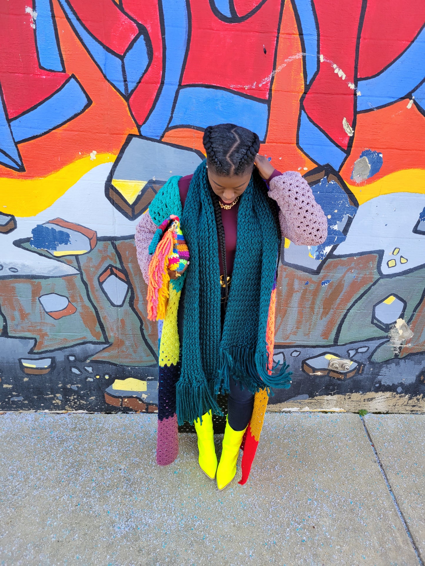 Colorblock Maxi Cardigan