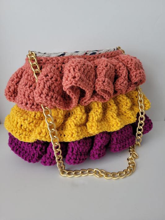 Magenta Colorblock Ruffle Stella