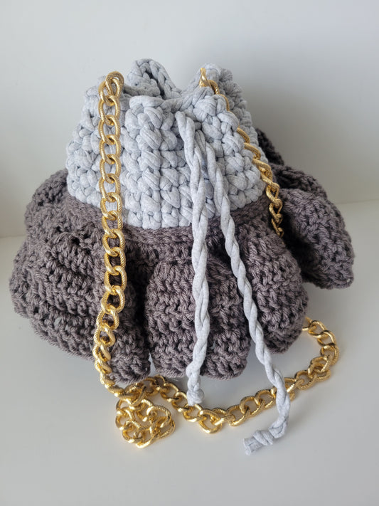 Two Tone Gray Ruffle Mia