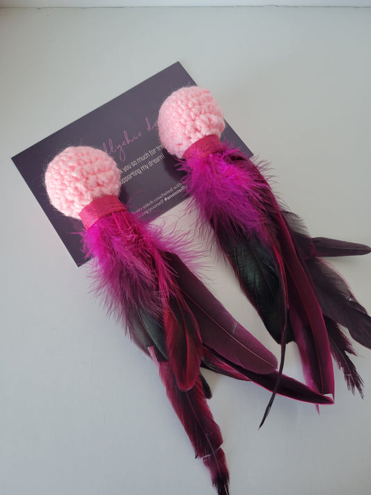 Pink Fuchsia Feather