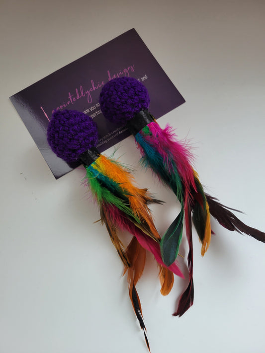 Purple Rainbow Feather