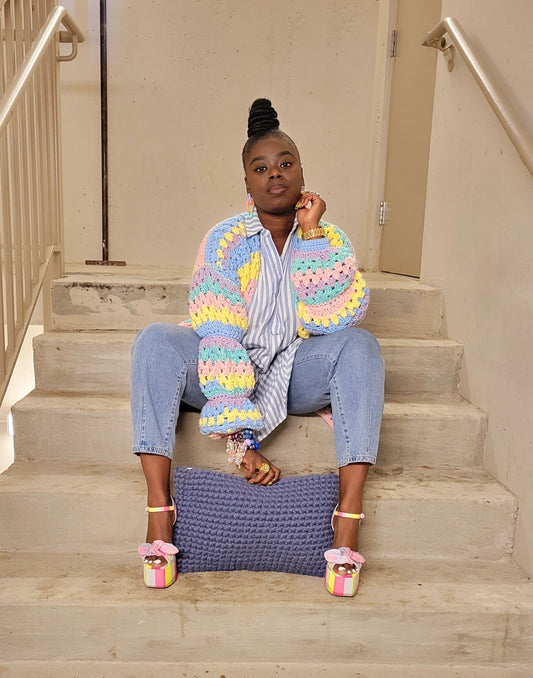 Mixed Pastel Bubble Cardigan