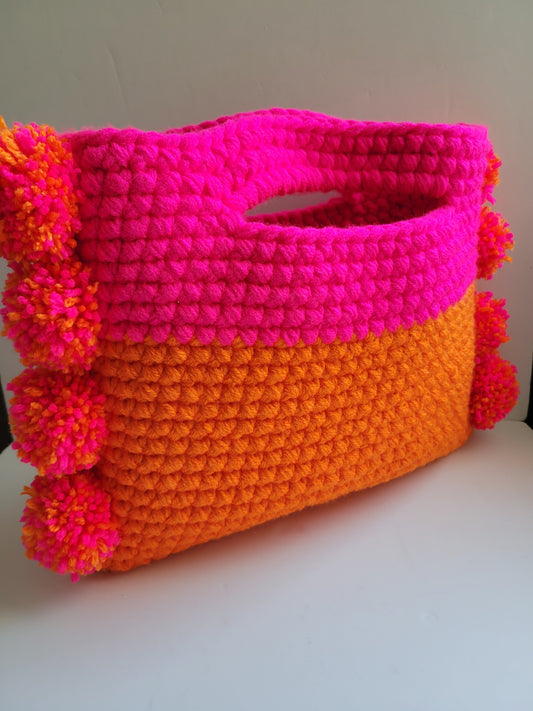 Akiko | Neon Colorblock Pompom Acrylic Melani