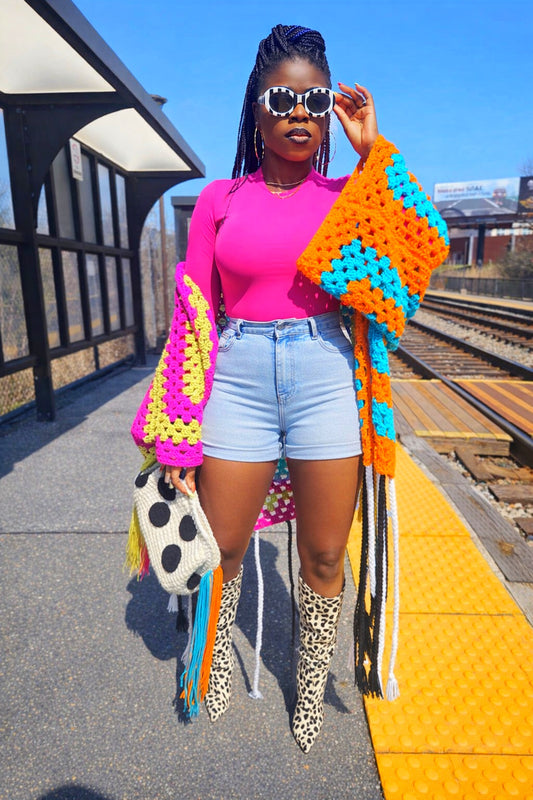 Abstract Colorblock Cardigan