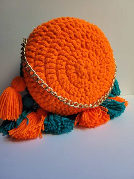 Bright Orange and Teal Colorblock Melani