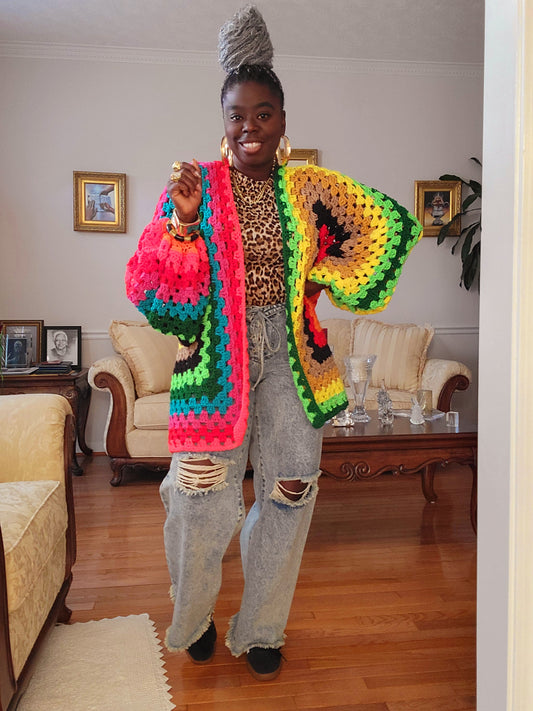 Oversized Multicolor Cardigan