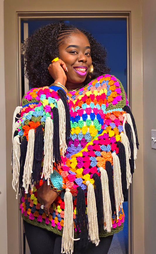 Colorburst Fringe Sweater
