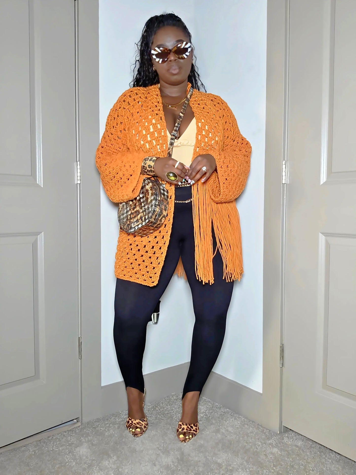 Half Fringe Cardi
