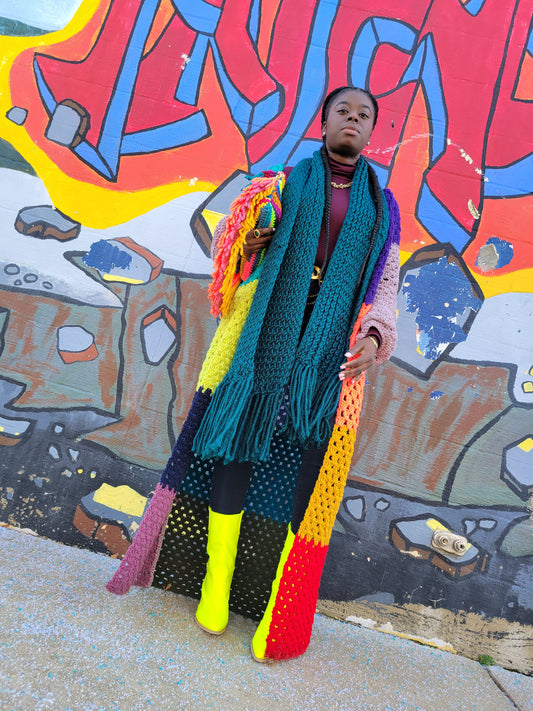 Colorblock Maxi Cardigan
